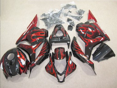 Schwarz rote Flamme Honda CBR 600 RR 2009-2012 Vollverkleidung
