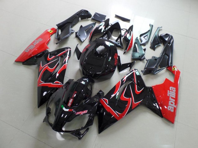 Schwarz und Rot Aprilia RS 125 2006-2011 Verkleidung Schwarz und Rot Aprilia RS 125 2006-2011 Verkleidung