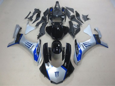 Silber Schwarz Blau Monster Yamaha R1 2015-2019 Verkleidungen