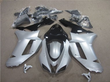 Silber Schwarz Kawasaki ZX6R 2007-2008 Verkleidungen