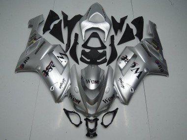 Silber West Kawasaki ZX6R 2007-2008 Verkleidungen