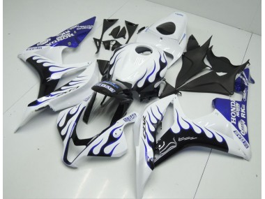 Weiß Blau Flamme Honda CBR 600 RR 2007-2008 Verkleidungen