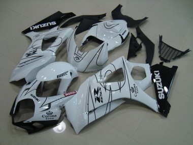 Weiß Corona Suzuki GSXR 1000 K7 2007-2008 Verkleidungen