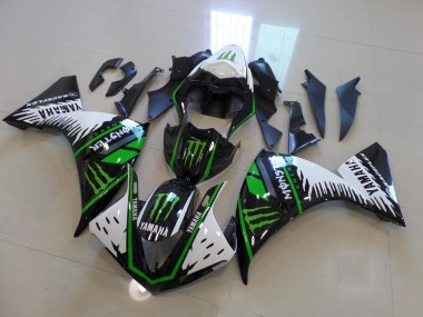 Weiß Grün Big Monster Yamaha R1 2009-2011 Verkleidungen