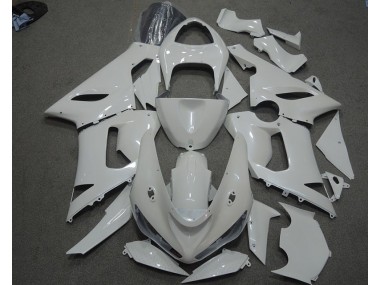 Weiß Kawasaki ZX6R 2005-2006 Verkleidungen