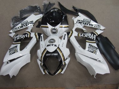 Weiß Lucky Strike Schwarz Motul Suzuki GSXR 1000 K7 2007-2008 Verkleidungen