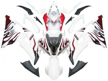 Weiß Rot Flamme R6 Yamaha R6 2008-2016 Verkleidungen
