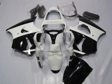 Weiß Schwarz Kawasaki ZX6R 2000-2002 Verkleidungen