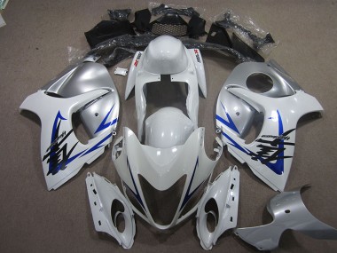 Weiß Silber Blau Suzuki GSXR 1300 Hayabusa 2008-2019 Verkleidungen