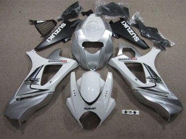 Weiß Silber Suzuki GSXR 1000 K7 2007-2008 Verkleidungen