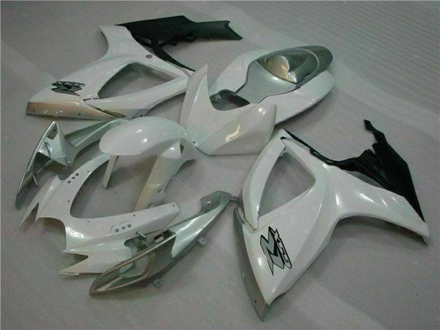 Weiß Silber Suzuki GSXR 600 / 750 K6 2006-2007 Vollverkleidung Weiß Silber Suzuki GSXR 600 / 750 K6 2006-2007 Vollverkleidung