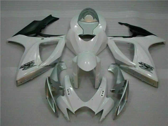Weiß Silber Suzuki GSXR 600 / 750 K6 2006-2007 Vollverkleidung Weiß Silber Suzuki GSXR 600 / 750 K6 2006-2007 Vollverkleidung